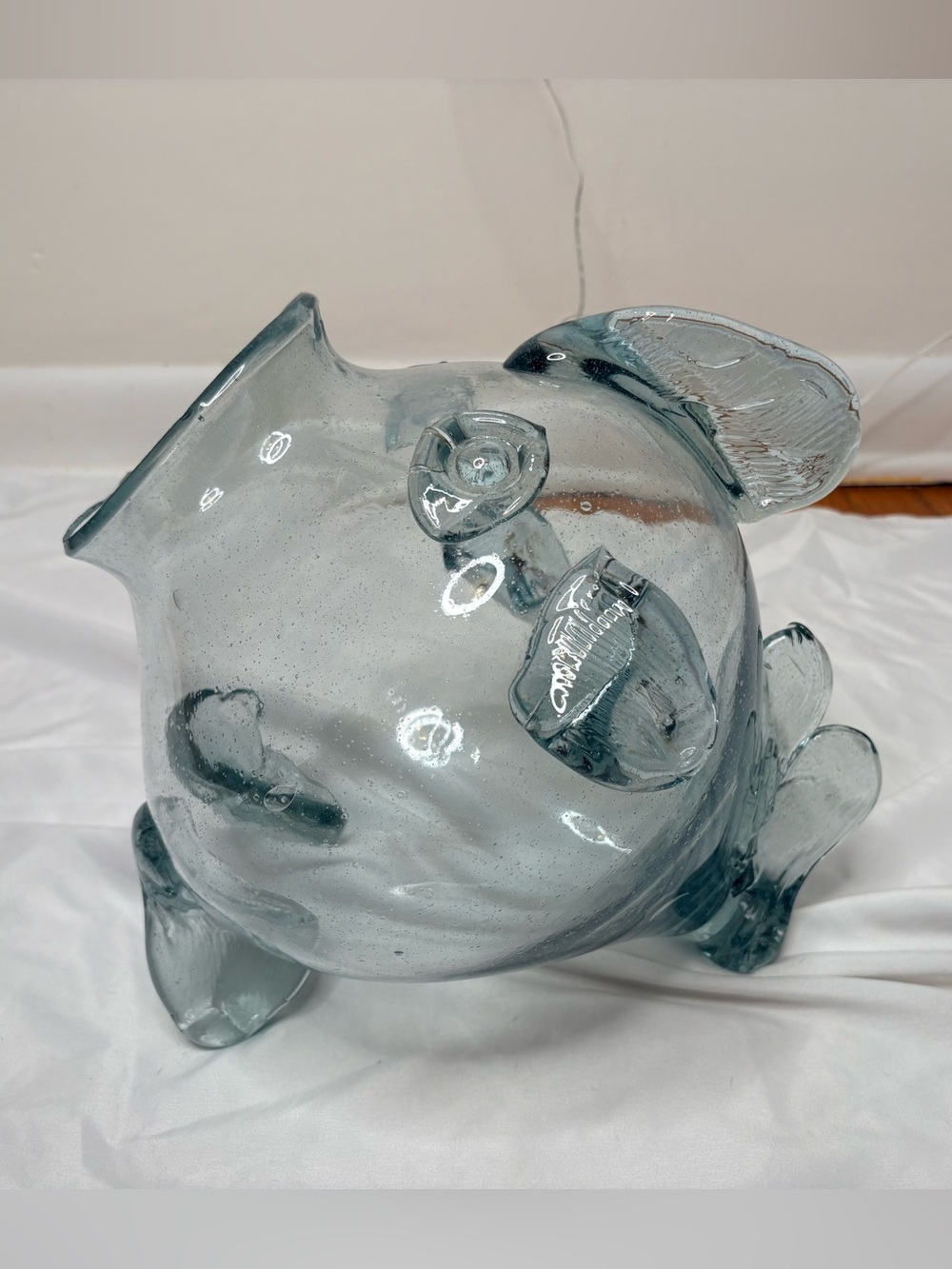 Vintage Mid Century Blenko Style Hand Blown Fish Vase